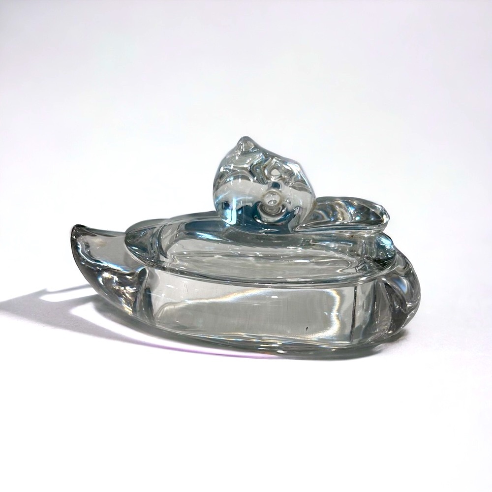 MCM Glass Duck Trinket Box